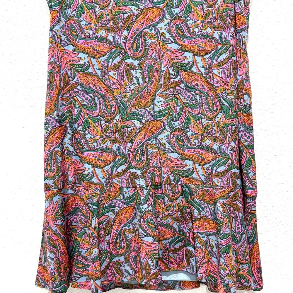 J. Crew Silk ruffle‎ Paisley Multicolor Mini Dress 16